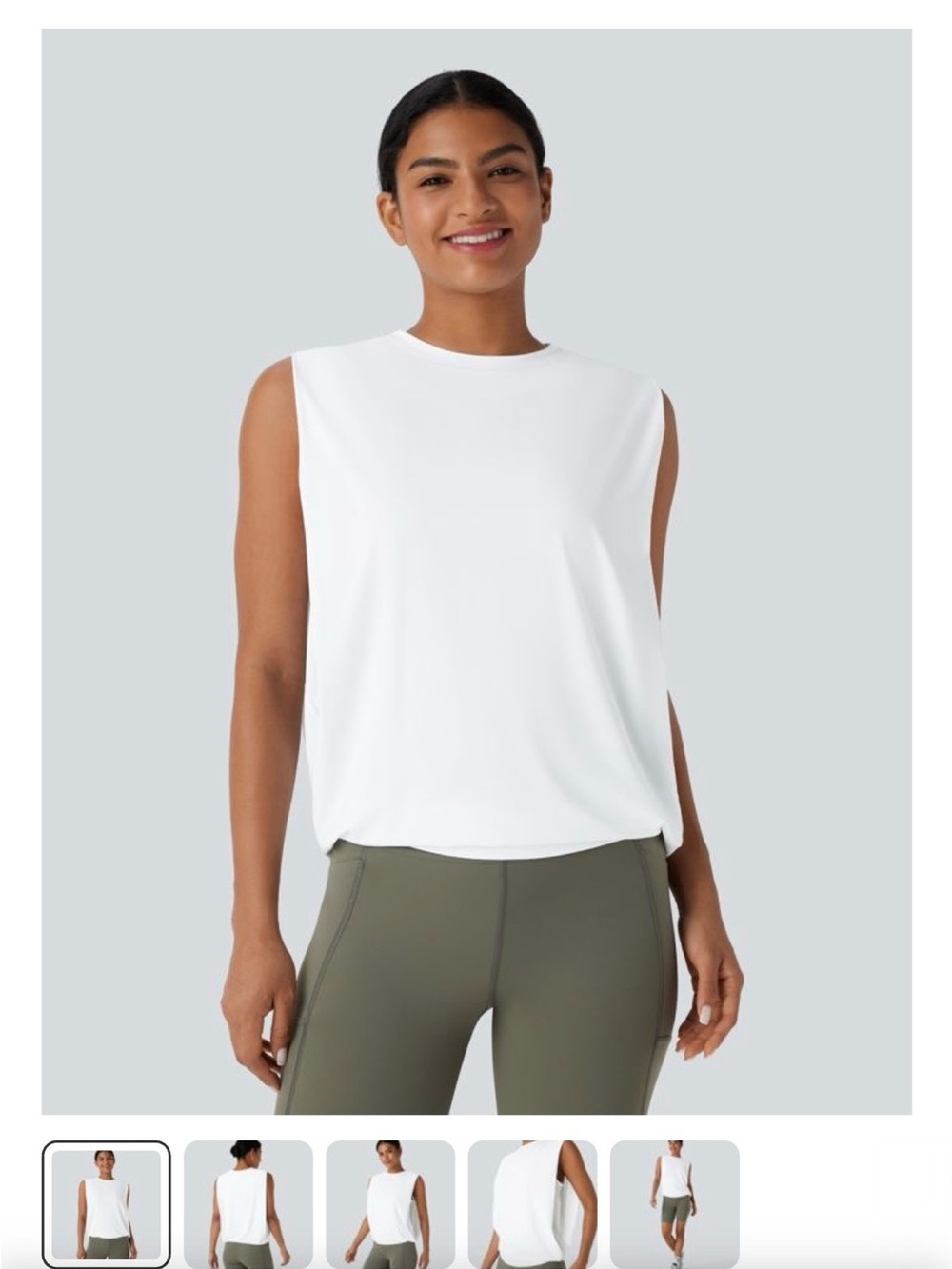 HALARA White Sleeveless Tank Top